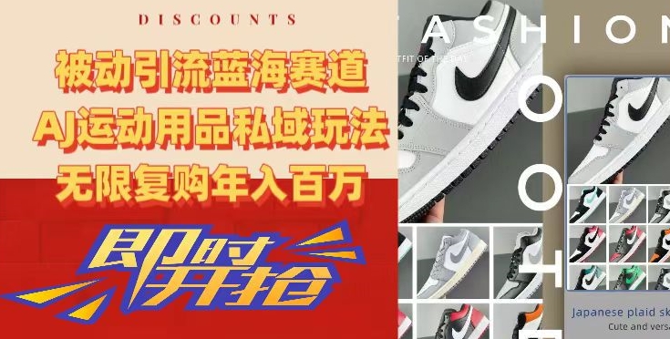 被动引流蓝海赛道，AJ运动用品私域玩法，无限复购年入百万【揭秘】-资源云