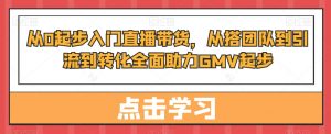 从0起步入门直播带货,从搭团队到引流到转化全面助力GMV起步-资源云