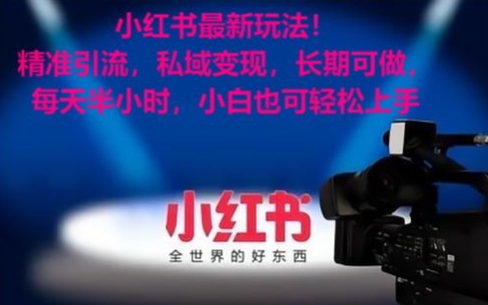 小红书最新玩法！精准引流，私域变现，长期可做，每天半小时，小白也可轻松上手【揭秘】-资源云