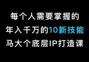 马大个的IP底层逻辑课,每个人需要掌握的年入千万的10新技能,约会底层IP打造方法!-资源云