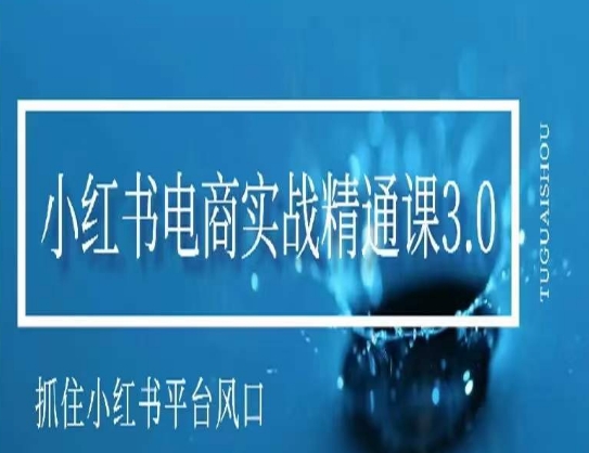 小红书电商实战精通课3.0，抓住小红书平台的风口，不错过有一个赚钱的机会-资源云