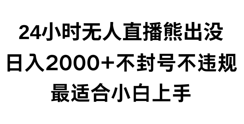快手24小时无人直播熊出没，不封直播间，不违规，日入2000+，最适合小白上手，保姆式教学【揭秘】-资源云