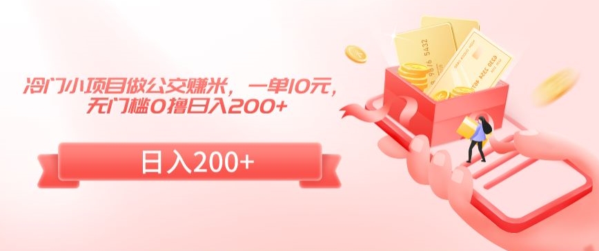 冷门小项目做公交赚米，一单10元，无门槛0撸日入200+【揭秘】-资源云