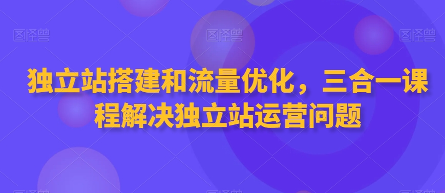独立站搭建和流量优化，三合一课程解决独立站运营问题-资源云