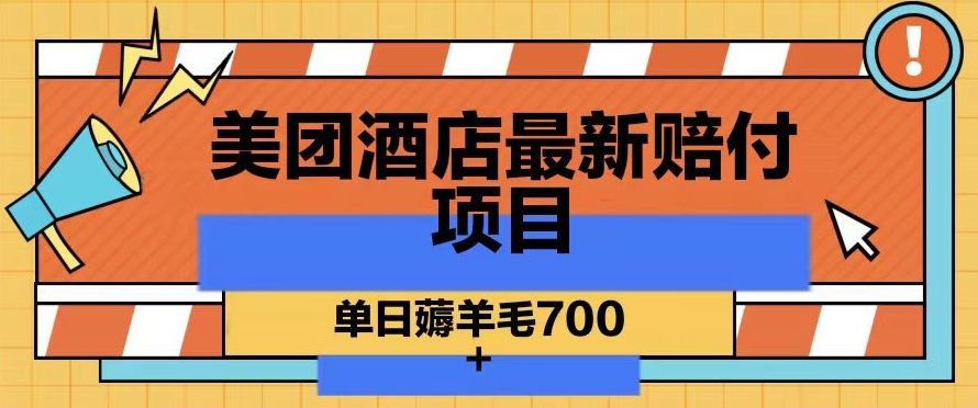 美团酒店最新赔付项目，单日薅羊毛700+【仅揭秘】-资源云