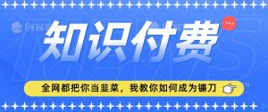2024最新知识付费项目,小白也能轻松入局,全网都在教你做项目,我教你做镰刀【揭秘】-资源云