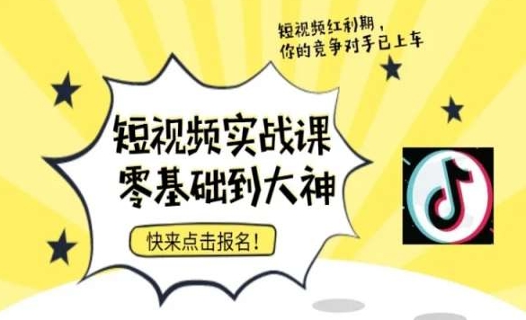 短视频零基础落地实操训练营，短视频实战课零基础到大神-资源云