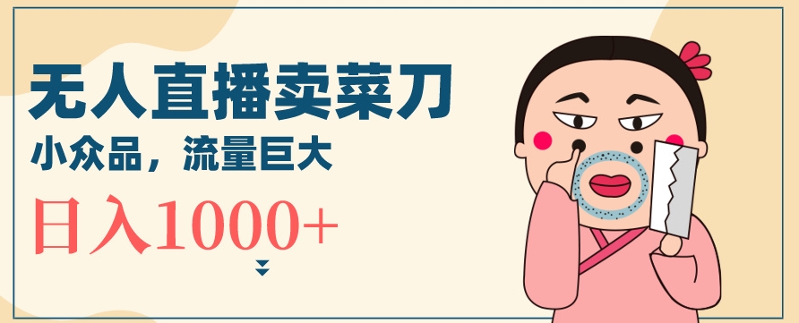 无人冷门品直播新玩法，通过卖菜刀日入1000+【揭秘】-资源云