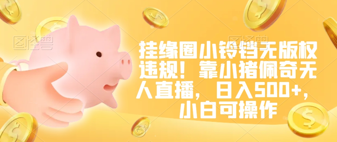 挂缘圈小铃铛无版权违规！靠小猪佩奇无人直播，日入500+，小白可操作【揭秘】-资源云