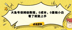 怎么样靠阿里大厂撸金,背靠大厂日入2000+,大鱼号保姆级教程,0成本,0基础小白看了就能上手【揭秘】-资源云