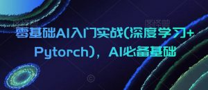 零基础AI入门实战(深度学习+Pytorch)，AI必备基础-资源云