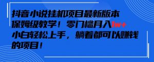 抖音最新小说挂机项目,保姆级教学,零成本月入1w+,小白轻松上手【揭秘】-资源云