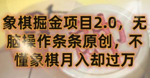 象棋掘金项目2.0,无脑操作条条原创,不懂象棋月入却过万【揭秘】-资源云