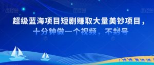 超级蓝海项目短剧赚取大量美钞项目,国内短剧出海tk赚美钞,十分钟做一个视频【揭秘】-资源云
