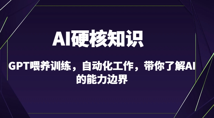 AI硬核知识-GPT喂养训练，自动化工作，带你了解AI的能力边界（10节课）-资源云