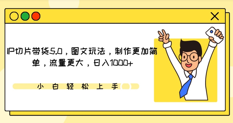 IP切片带货5.0，图文玩法，制作更加简单，流量更大，日入1000+【揭秘】-资源云