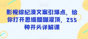 影视综纪漫文案引爆点，给你打开思维醍醐灌顶，255种开头详解课-资源云