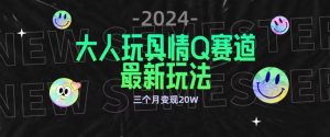 全新大人玩具情Q赛道合规新玩法,公转私域不封号流量多渠道变现,三个月变现20W【揭秘】-资源云