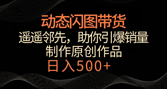 动态闪图带货，遥遥领先，冷门玩法，助你轻松引爆销量，日赚500+【揭秘】-资源云