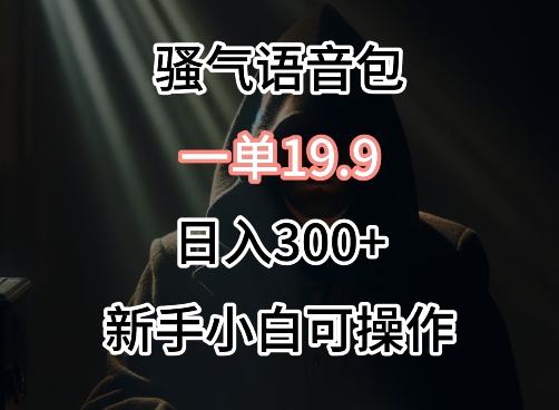 0成本卖骚气语音包，一单19.9.日入300+【揭秘】-资源云