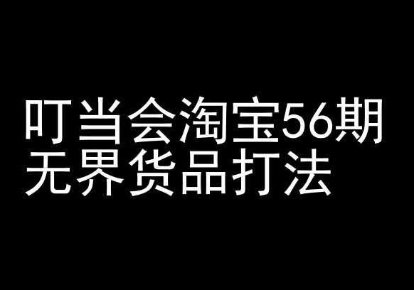 叮当会淘宝56期：无界货品打法-淘宝开店教程-资源云