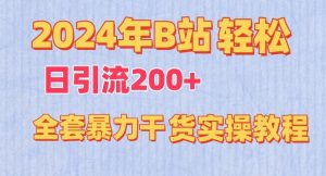 2024年B站轻松日引流200+的全套暴力干货实操教程【揭秘】-资源云