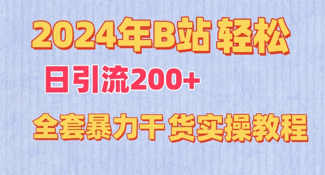 2024年B站轻松日引流200+的全套暴力干货实操教程【揭秘】-资源云