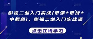 影视二创入门实战(带课+带货+中视频),影视二创入门实战课-资源云