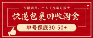 快递包裹回收淘金,单号保底30-50+,长期项目,个人工作室可放大【揭秘】-资源云