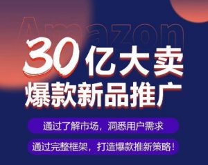 亚马逊·30亿大卖爆款新品推广,可复制、全程案例实操的爆款推新SOP-资源云