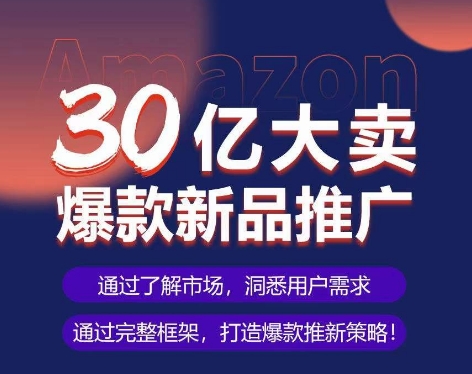 亚马逊·30亿大卖爆款新品推广，可复制、全程案例实操的爆款推新SOP-资源云