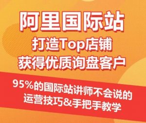 【阿里国际站】打造Top店铺&获得优质询盘客户,95%的国际站讲师不会说的运营技巧-资源云