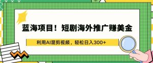 蓝海项目!短剧海外推广赚美金,利用AI混剪视频,轻松日入300+【揭秘】-资源云