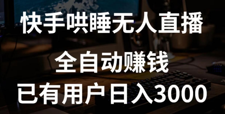 快手哄睡无人直播+独家挂载技术，已有用户日入3000+【赚钱流程+直播素材】【揭秘】-资源云