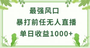 暴打前任小游戏无人直播单日收益1000+，收益稳定，爆裂变现，小白可直接上手【揭秘】-资源云