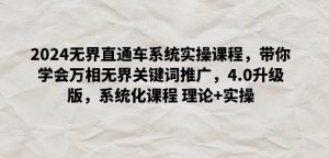 2024无界直通车系统实操课程,带你学会万相无界关键词推广,4.0升级版,系统化课程 理论+实操-资源云