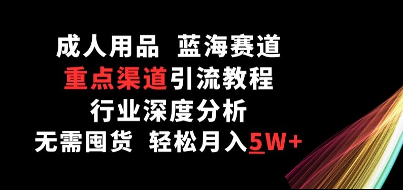 成人用品，蓝海赛道，重点渠道引流教程，行业深度分析，无需囤货，轻松月入5W+【揭秘】-资源云