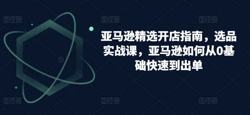 亚马逊精选开店指南，选品实战课，亚马逊如何从0基础快速到出单-资源云