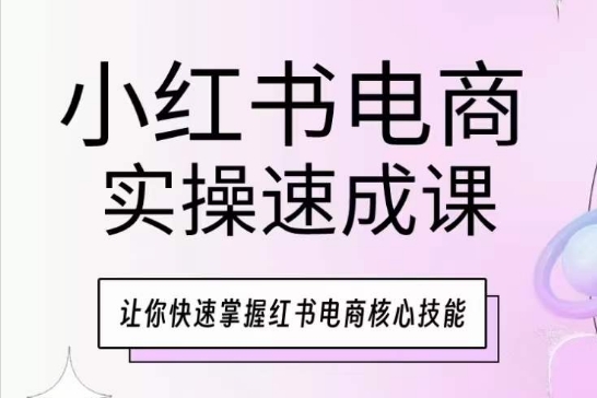 小红书电商实操速成课，让你快速掌握红书电商核心技能-资源云