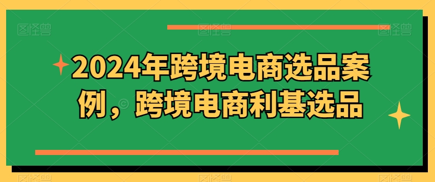 2024年跨境电商选品案例，跨境电商利基选品-资源云