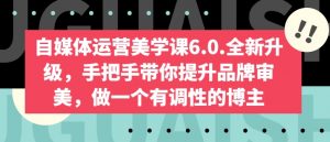 自媒体运营美学课6.0.全新升级,手把手带你提升品牌审美,做一个有调性的博主-资源云