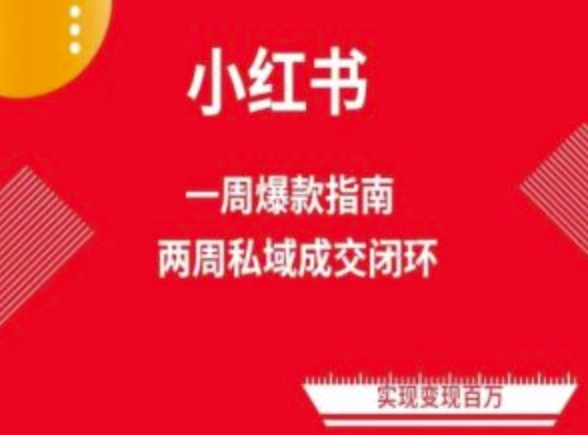 爆款小红书免费流量体系课程(两周变现)，小红书电商教程-资源云