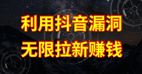 利用抖音链接漏洞，无限拉新赚钱【漏洞原理+操作流程】【揭秘】-资源云