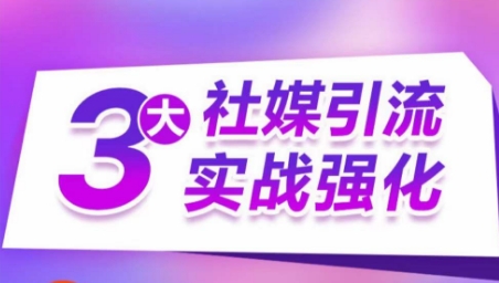 3大社媒引流实战强化，多渠道站外引流，高效精准获客，订单销售额翻倍增长-资源云