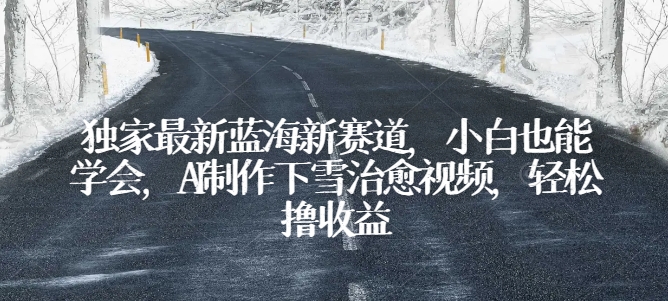 独家最新蓝海新赛道，小白也能学会，AI制作下雪治愈视频，轻松撸收益【揭秘】-资源云