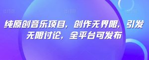 纯原创音乐项目，创作无界限，引发无限讨论，全平台可发布【揭秘】-资源云
