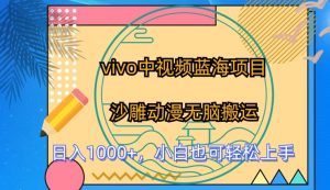 vivo中视频蓝海项目,沙雕动漫无脑搬运,小白也可轻松上手【揭秘】-资源云
