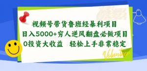 视频号带货鲁班经暴利项目,穷人逆风翻盘必做项目,0投资大收益轻松上手非常稳定【揭秘】-资源云