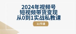 2024年视频号短视频带货变现从0到1实战私教课(31节视频课)-资源云