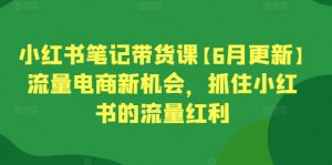 小红书笔记带货课【6月更新】流量电商新机会，抓住小红书的流量红利-资源云